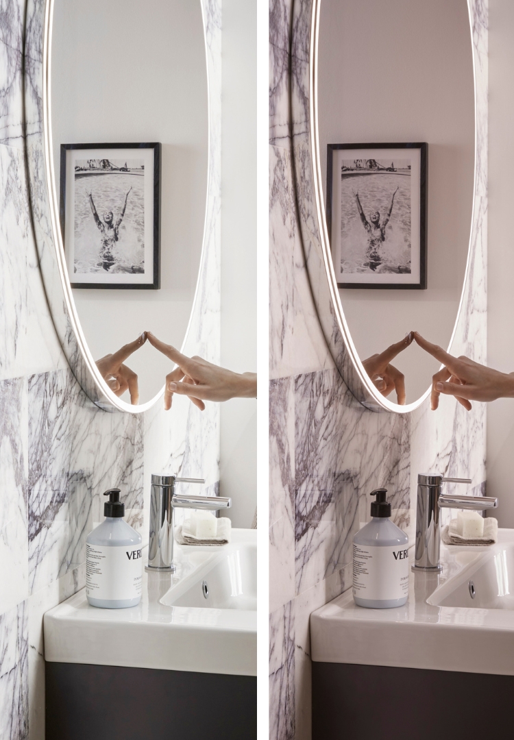 Speil med justerbart LED-lys