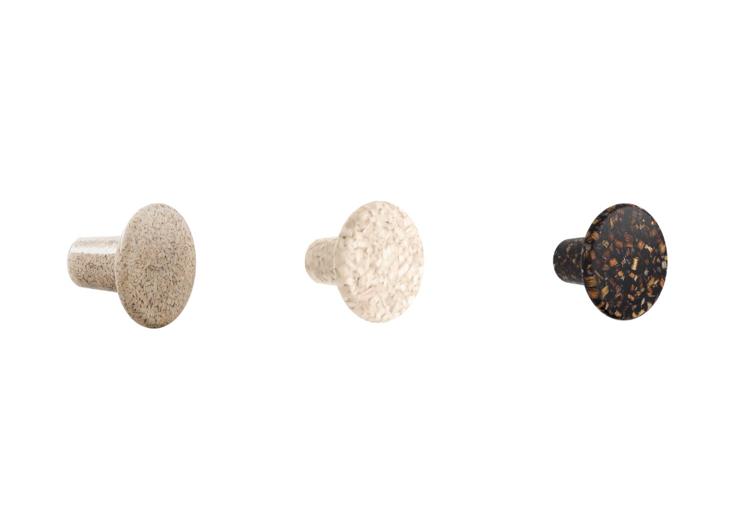 Woodio møbelknotter i fargene Root, Sand og Polar