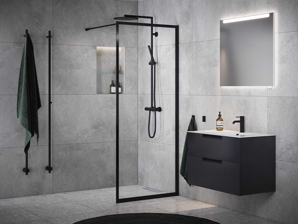 Farger, størrelser og detaljer som binder badet sammen